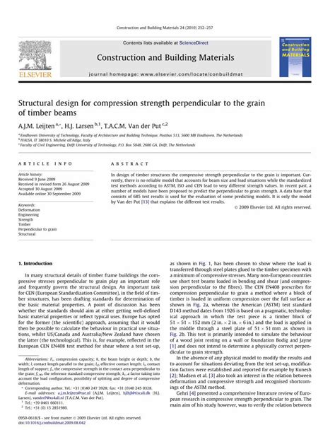 Structural design for compression strength perpendicular to the 